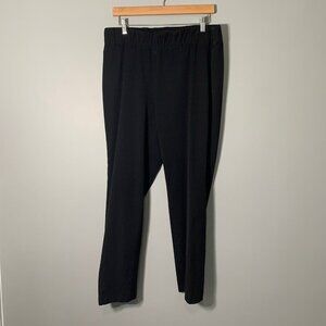 Talbots‎ straight-leg black pull on elastic waist stretch casual career pants